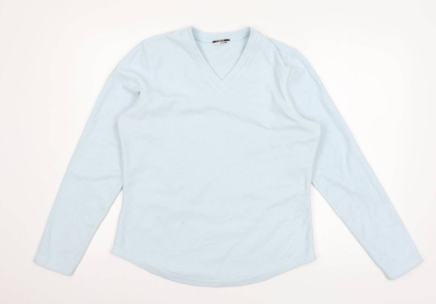 George Womens Blue Solid Fleece Top Pyjama Top Size M