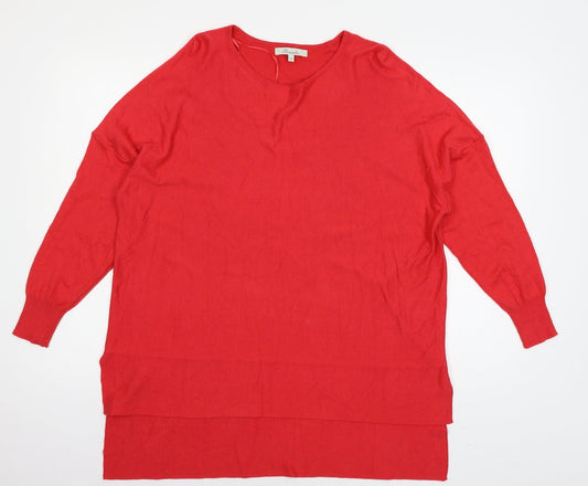 Peacocks Womens Red  Knit Pullover Jumper Size M