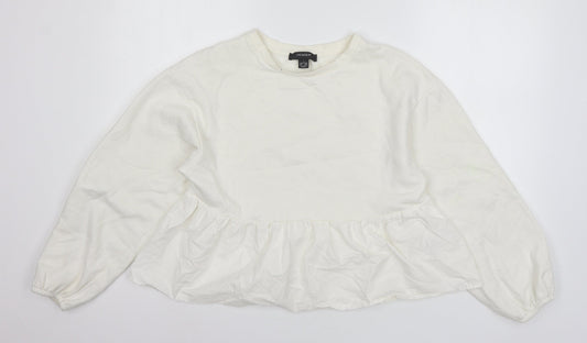 Primark Womens Ivory  Jersey Pullover Sweatshirt Size 10