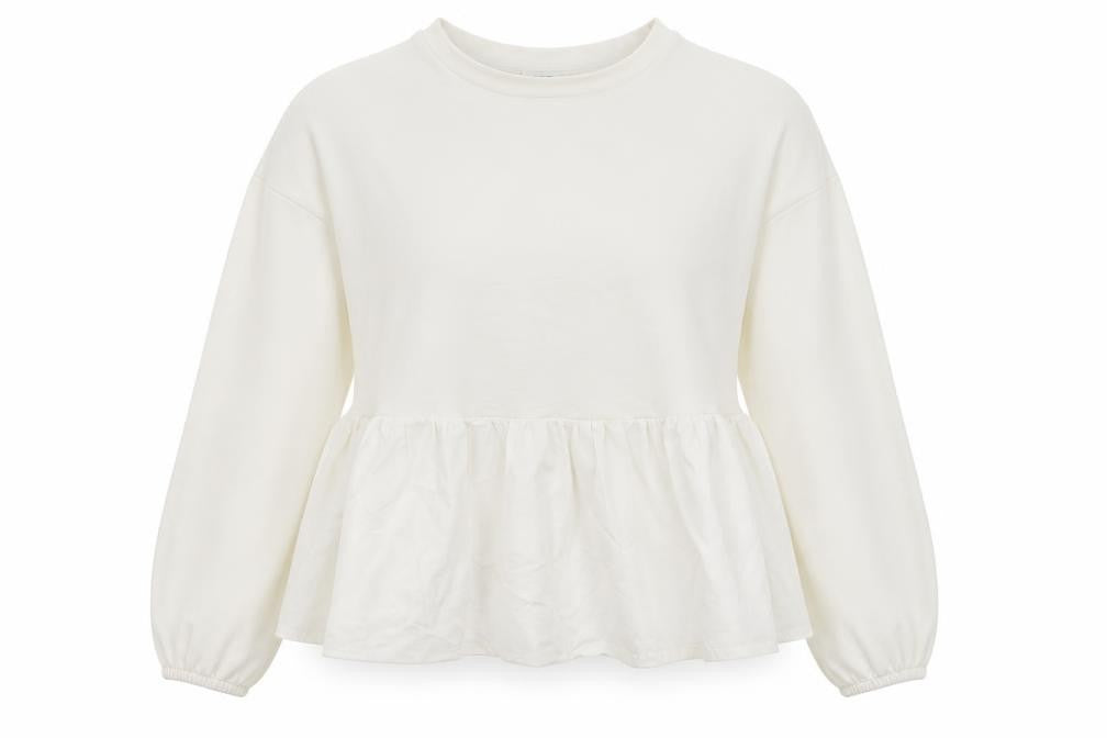 Primark Womens Ivory  Jersey Pullover Sweatshirt Size 10