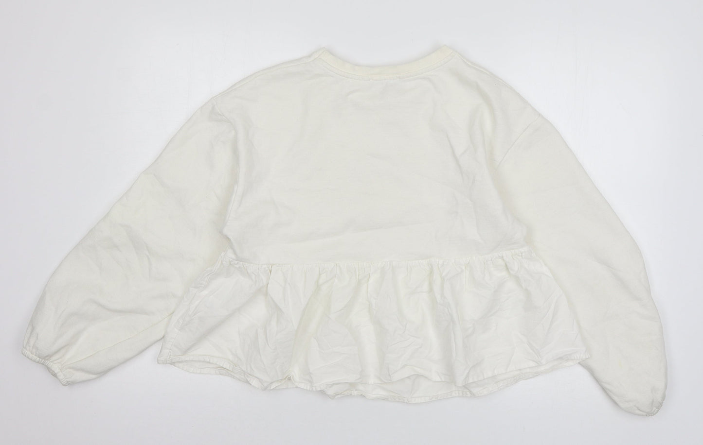 Primark Womens Ivory  Jersey Pullover Sweatshirt Size 10
