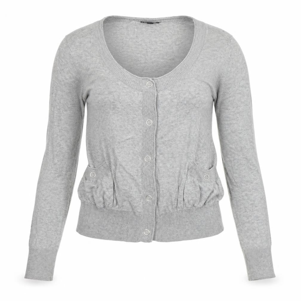Topshop Womens Grey  Knit Cardigan Jumper Size 14