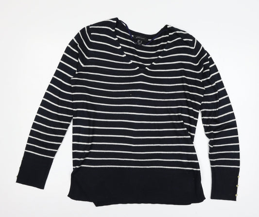 Atmosphere Womens Blue Striped Knit Pullover Jumper Size 12