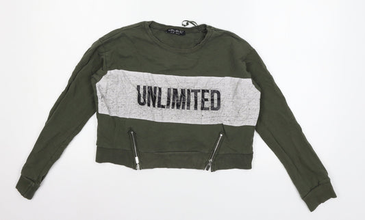 Select Womens Green  Jersey Pullover Sweatshirt Size 10  - Unlimited