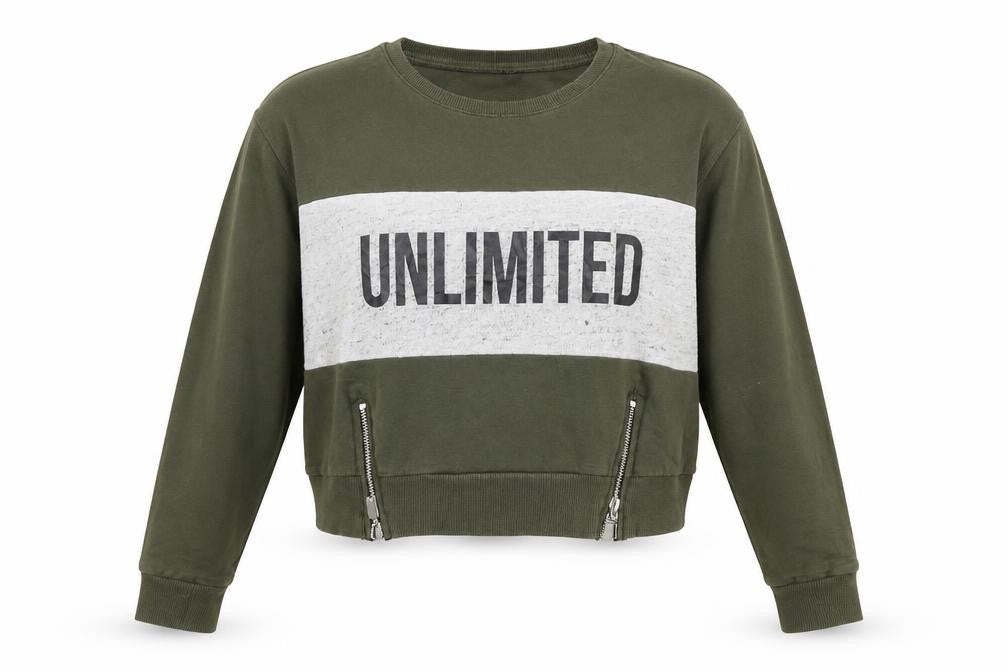 Select Womens Green  Jersey Pullover Sweatshirt Size 10  - Unlimited