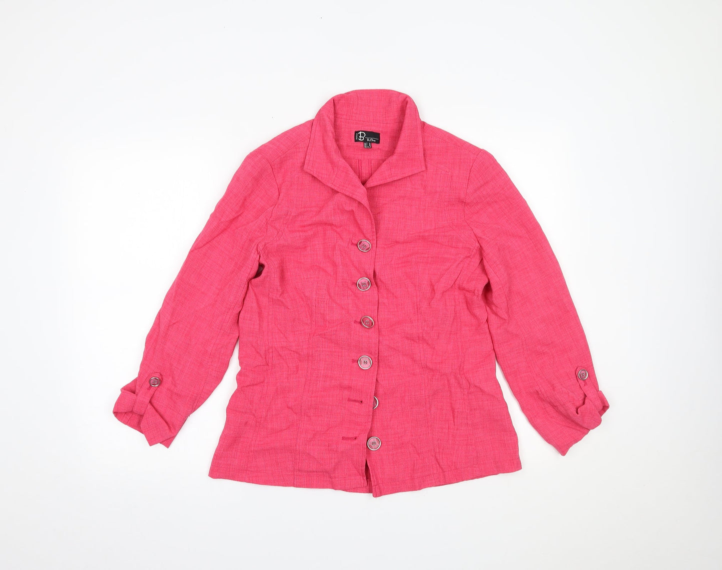 B by Oscar Womens Pink   Basic Button-Up Size 10