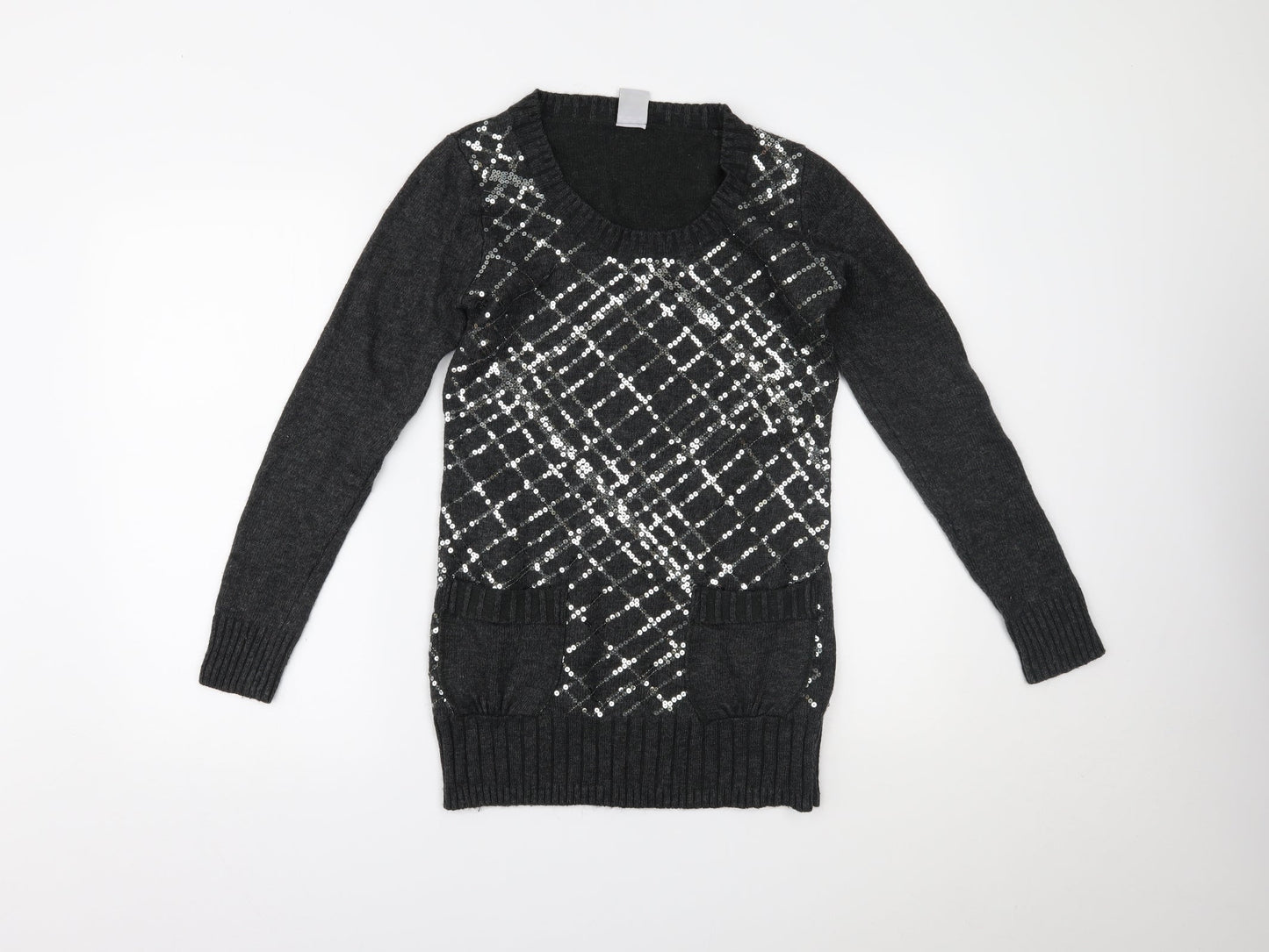 Oxxyzen Womens Grey   Pullover Jumper Size L