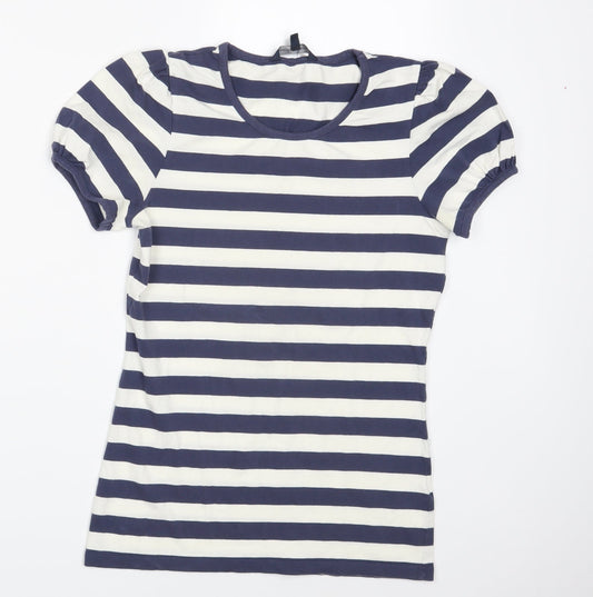 Dorothy Perkins Womens Blue Striped  Basic T-Shirt Size M