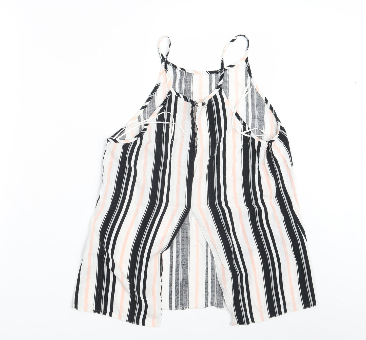 Miss Selfridge Womens Black Striped  Basic Tank Size 10