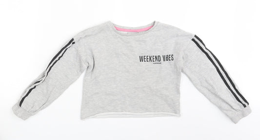 Matalan Girls Grey   Pullover Jumper Size 9 Years