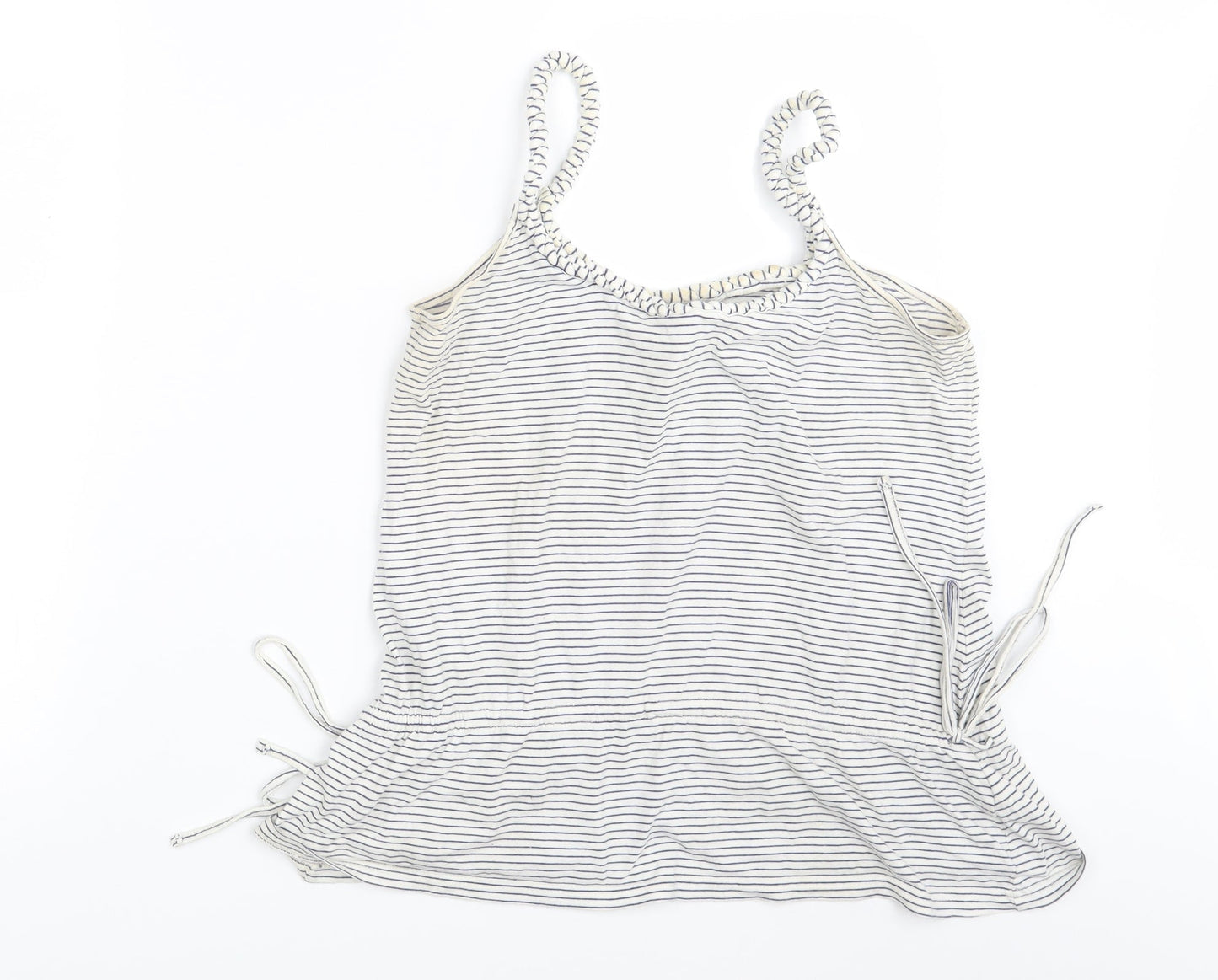 Preworn Womens White Striped  Basic Tank Size 12