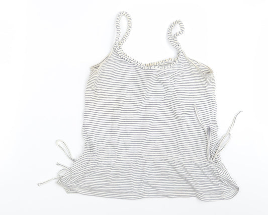 Preworn Womens White Striped  Basic Tank Size 12