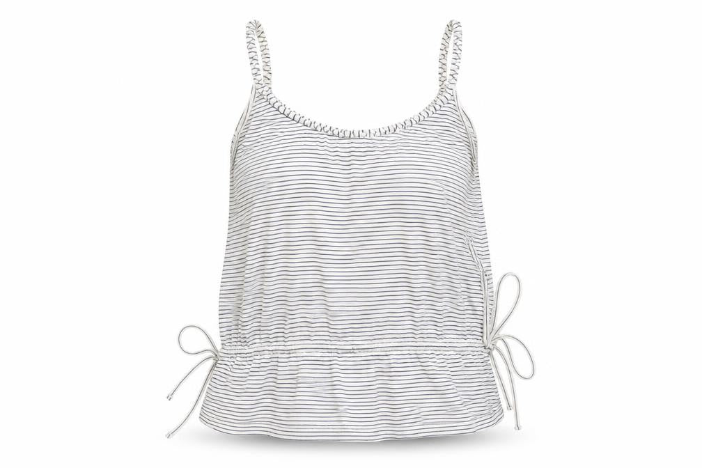 Preworn Womens White Striped  Basic Tank Size 12