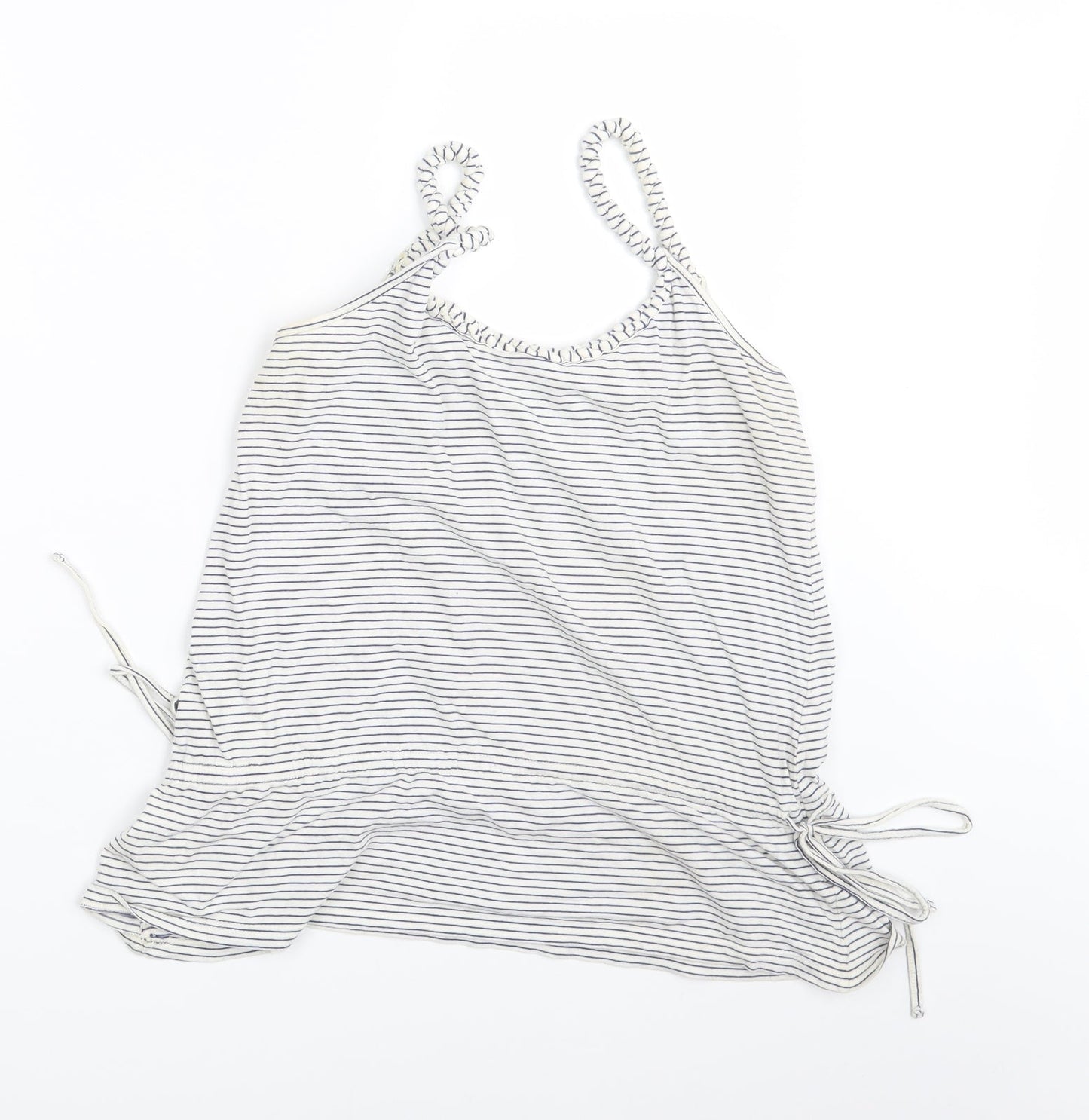 Preworn Womens White Striped  Basic Tank Size 12