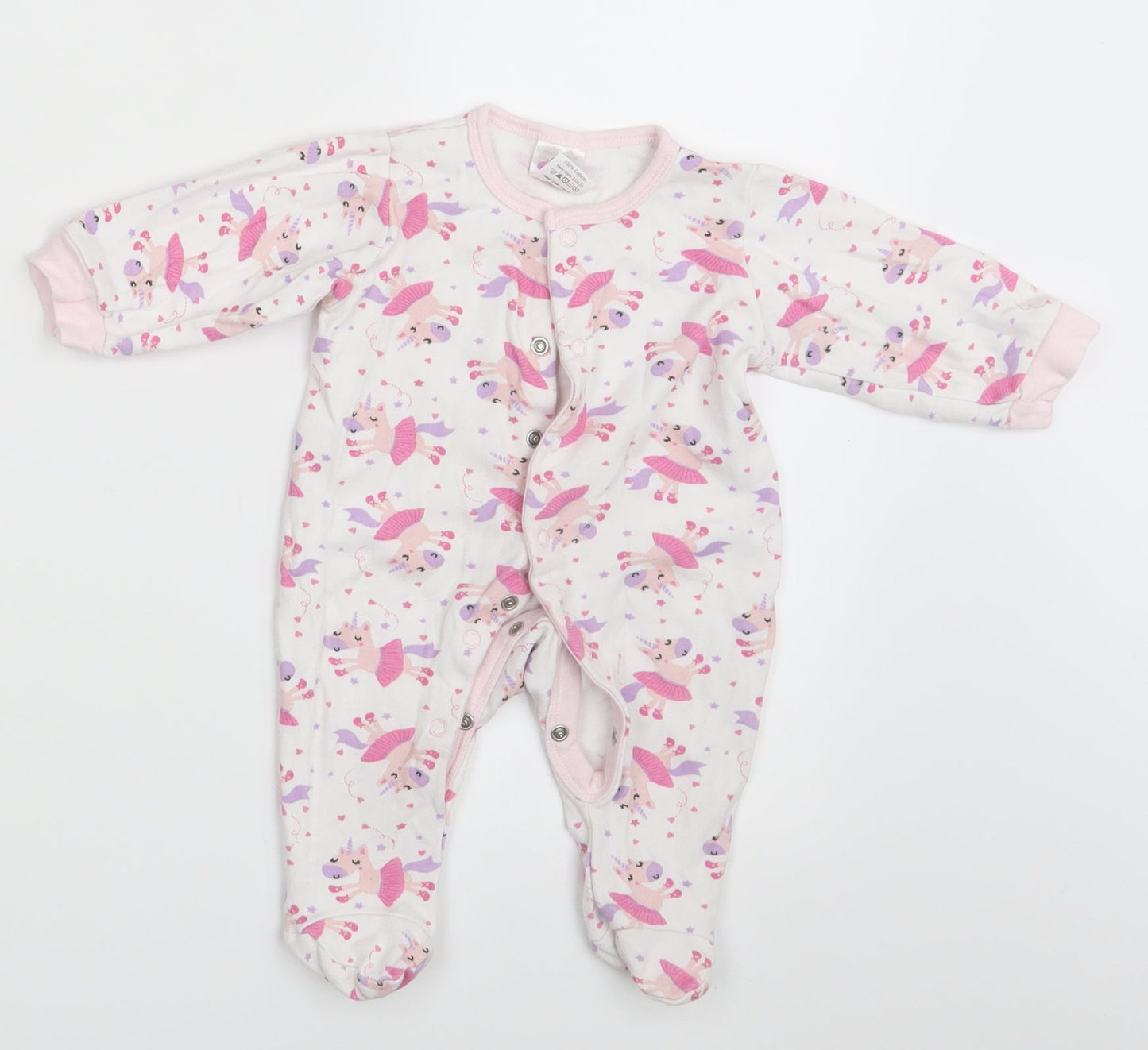 Unicorn Girls White Animal Print  Romper One-Piece Size 3-6 Months  - Unicorn