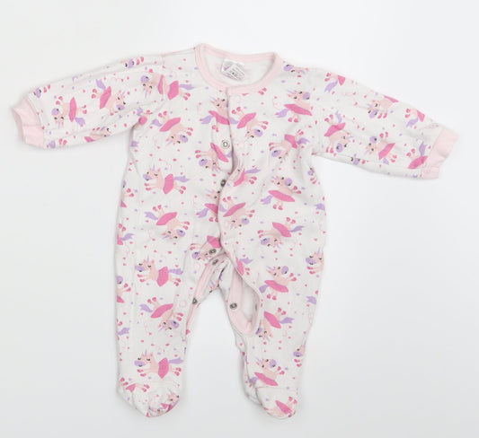 Unicorn Girls White Animal Print  Romper One-Piece Size 3-6 Months  - Unicorn