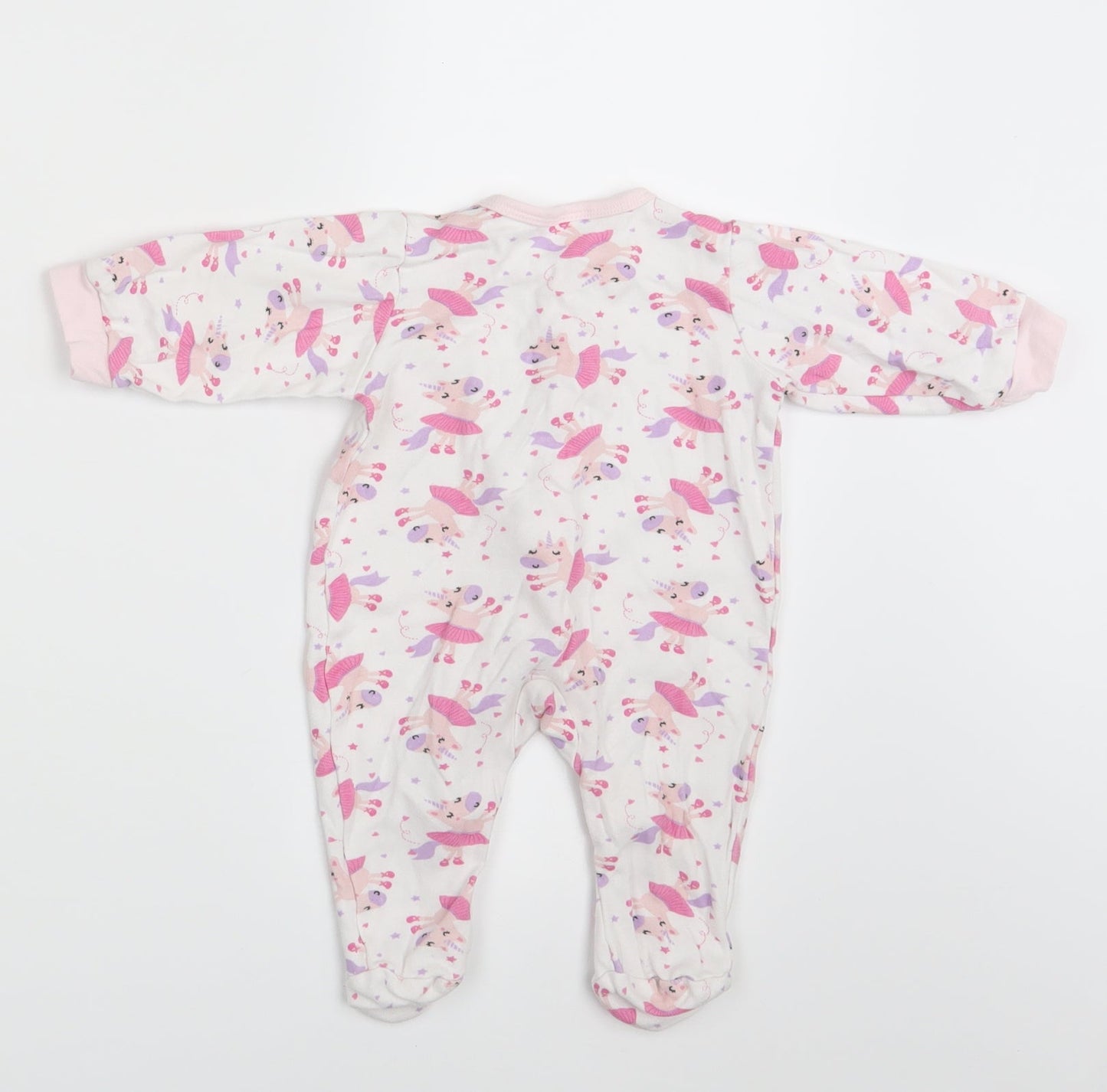 Unicorn Girls White Animal Print  Romper One-Piece Size 3-6 Months  - Unicorn