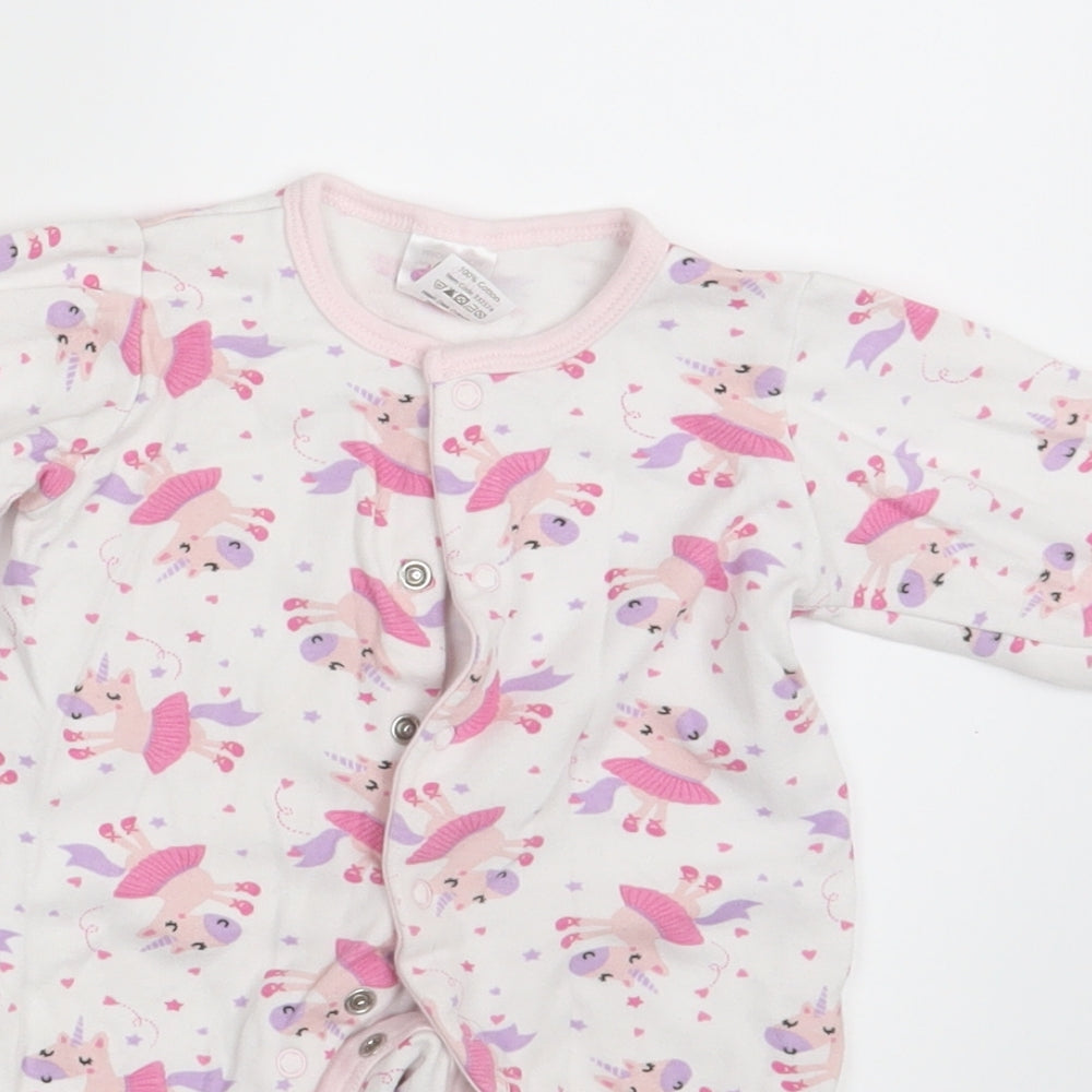 Unicorn Girls White Animal Print  Romper One-Piece Size 3-6 Months  - Unicorn