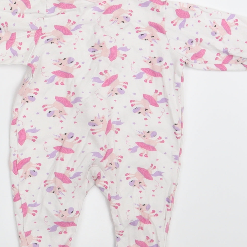 Unicorn Girls White Animal Print  Romper One-Piece Size 3-6 Months  - Unicorn