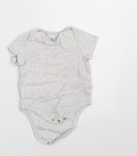 Little Me Baby Grey Polka Dot  Basic T-Shirt Size 9-12 Months
