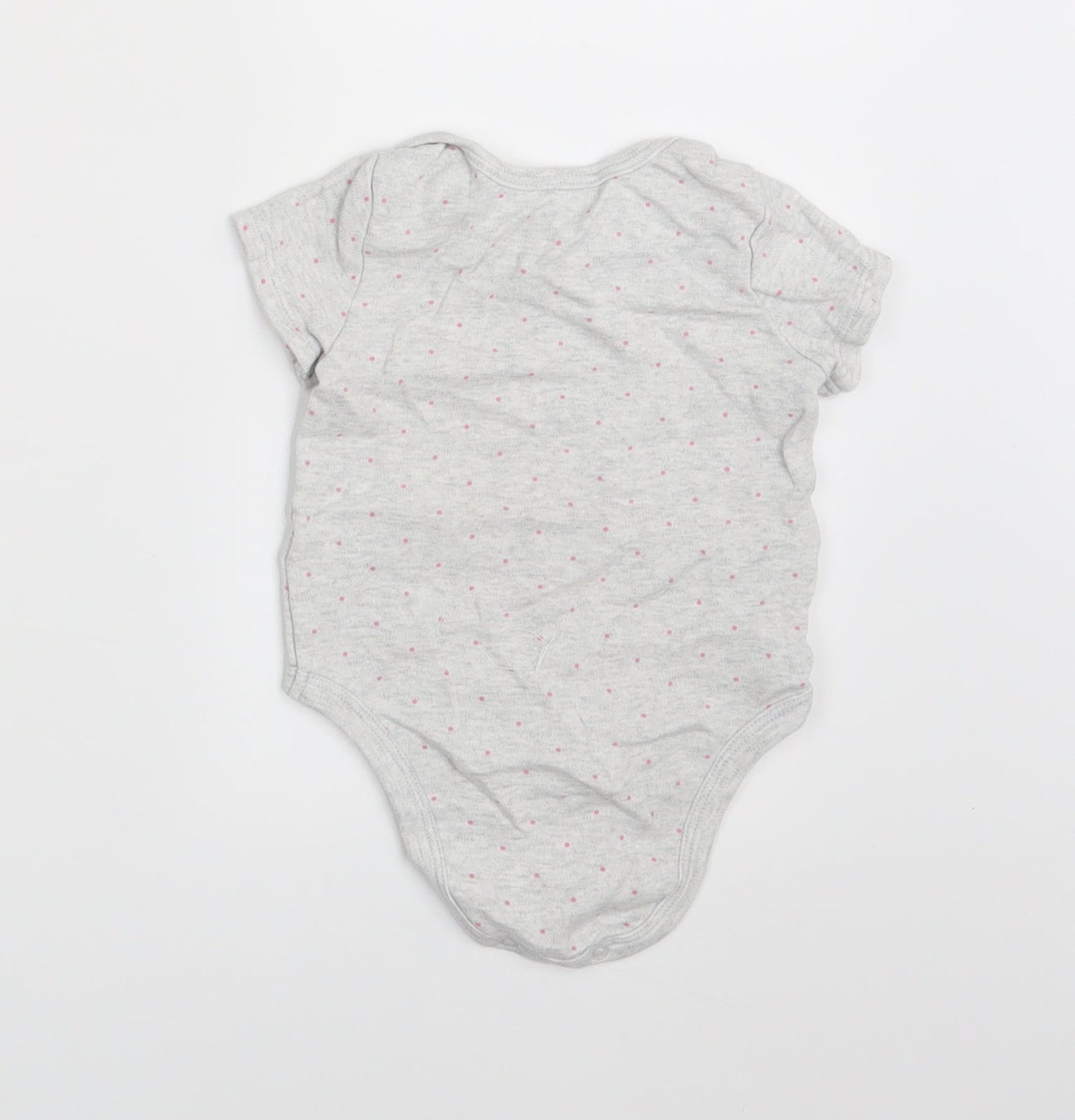 Little Me Baby Grey Polka Dot  Basic T-Shirt Size 9-12 Months