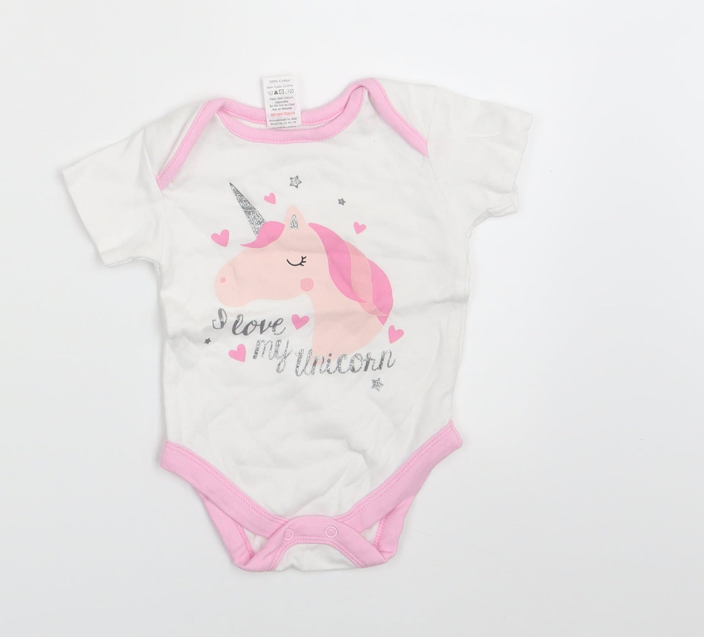 I Love my Unicorn Girls White Animal Print  Romper One-Piece Size 6-9 Months  - Unicorn