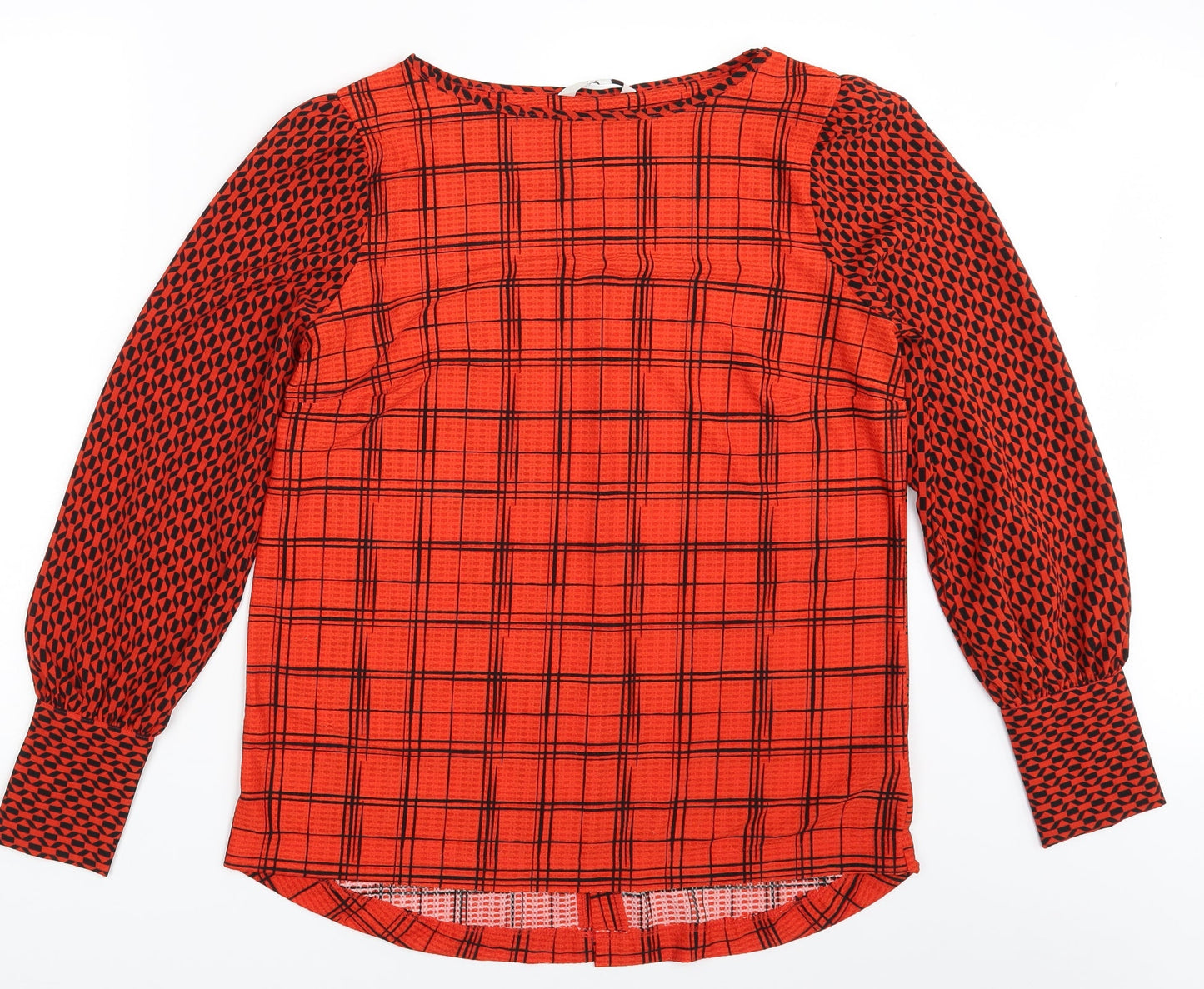 NEXT Womens Orange Geometric  Basic Blouse Size 14