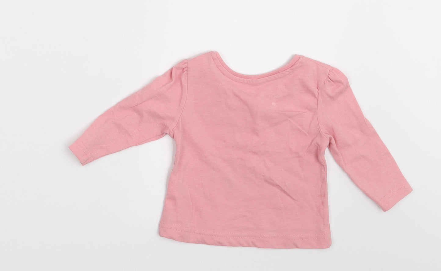 Primark Girls Pink   Basic T-Shirt Size 3-6 Months  - Smiles for daddy