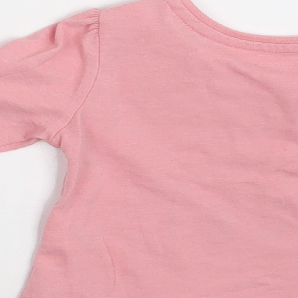 Primark Girls Pink   Basic T-Shirt Size 3-6 Months  - Smiles for daddy