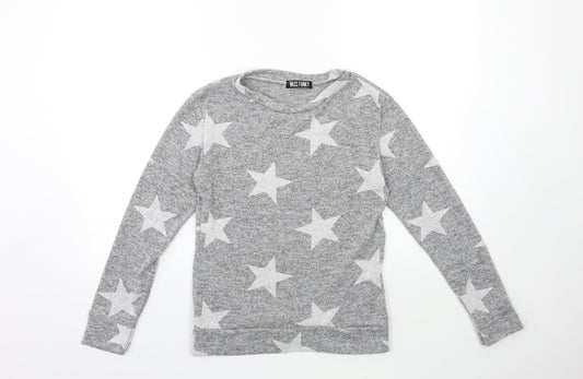 miss funky Womens Grey  Knit Pullover Jumper Size S