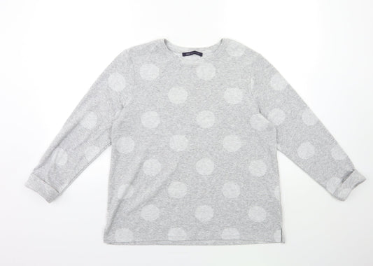 Marks and Spencer Womens Grey Polka Dot Knit Pullover Jumper Size 14