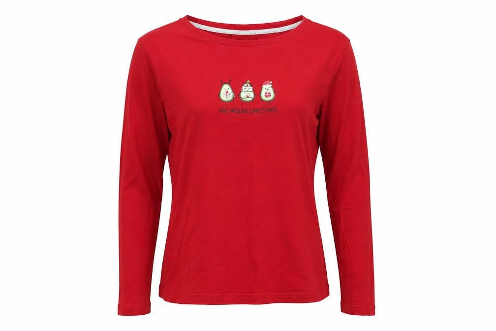 New Look Womens Red   Basic T-Shirt Size XS  - AVO MERRY CHRISTMAS