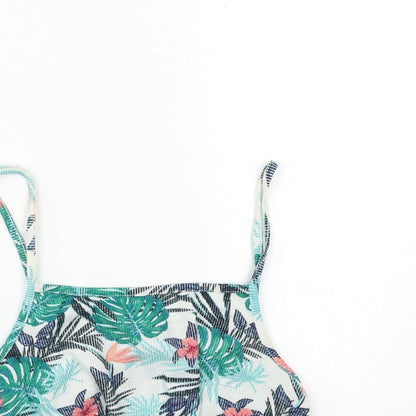 Primark Womens Green Floral  Basic Tank Size 14