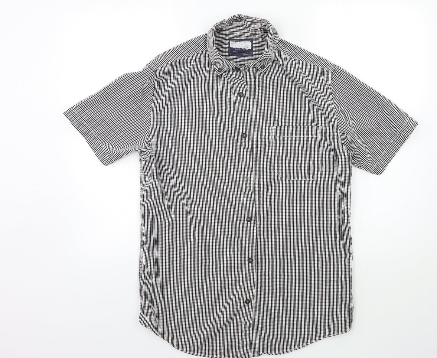 George Mens Red Check   Button-Up Size S