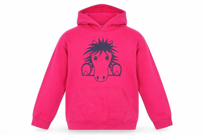 Front view of Awdis girls’ pink animal print jumper, size 12-13, years