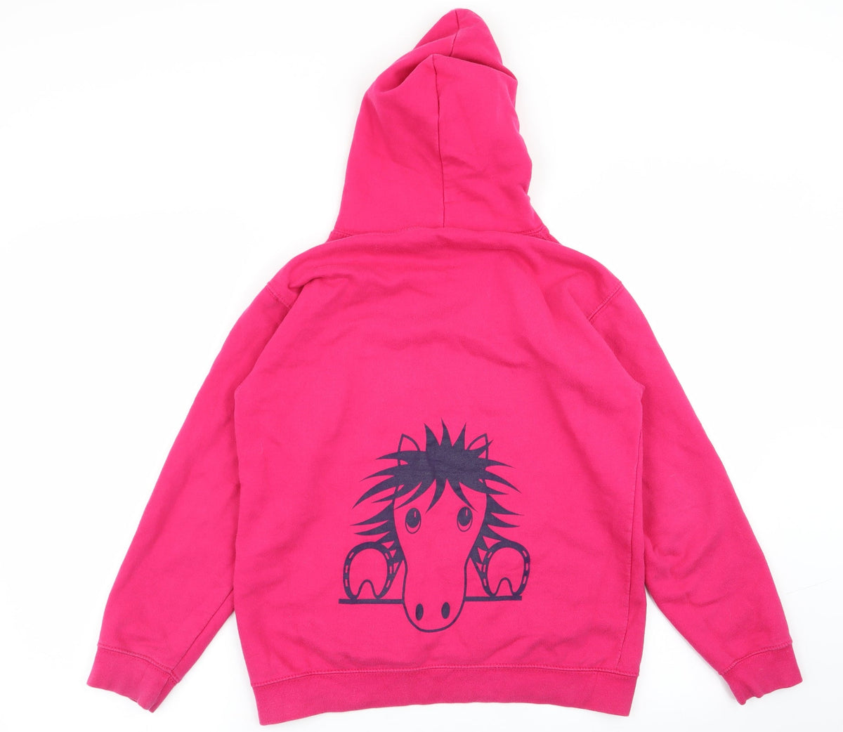Back view of Awdis girls’ pink animal print jumper, size 12-13, years