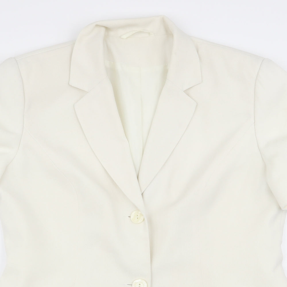 Wrap & Weft Womens Ivory   Jacket Blazer Size 14