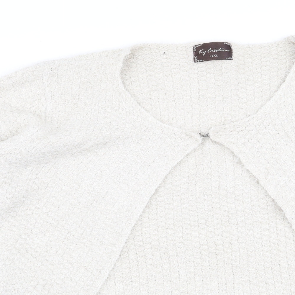 Ky Creations Womens Beige   Cardigan Jumper Size L  - Size L/XL