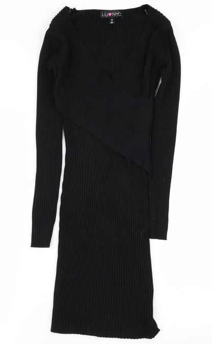 Preloved Lu NYC Womens Black   Pencil Dress  Size S - Front