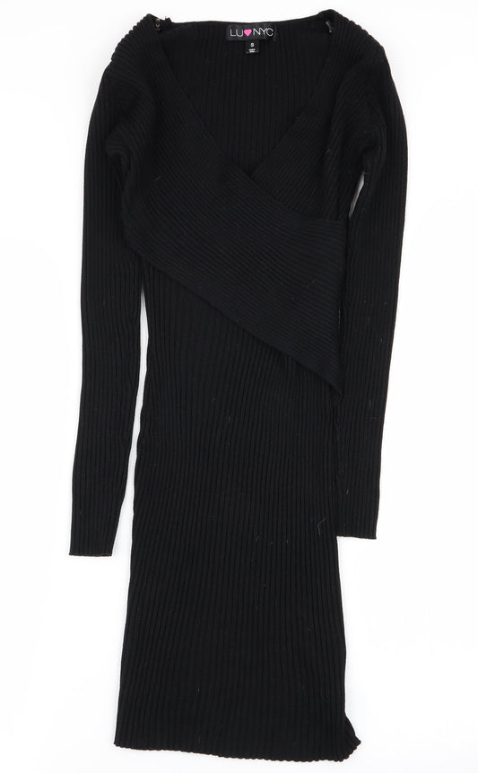 Lu NYC Womens Black   Pencil Dress  Size S