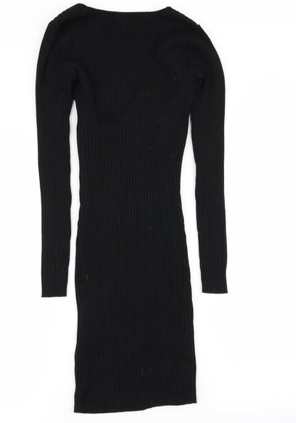 Preloved Lu NYC Womens Black   Pencil Dress  Size S - Back