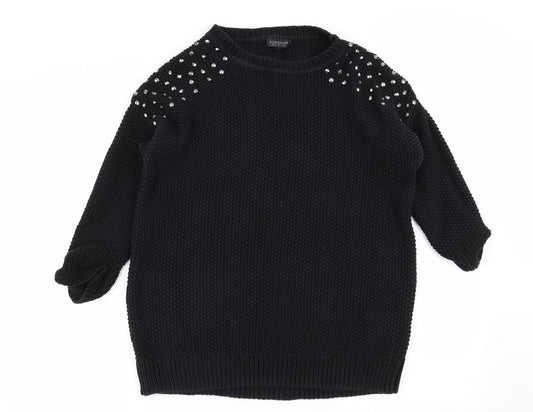 Topshop Womens Black   Pullover Jumper Size 8