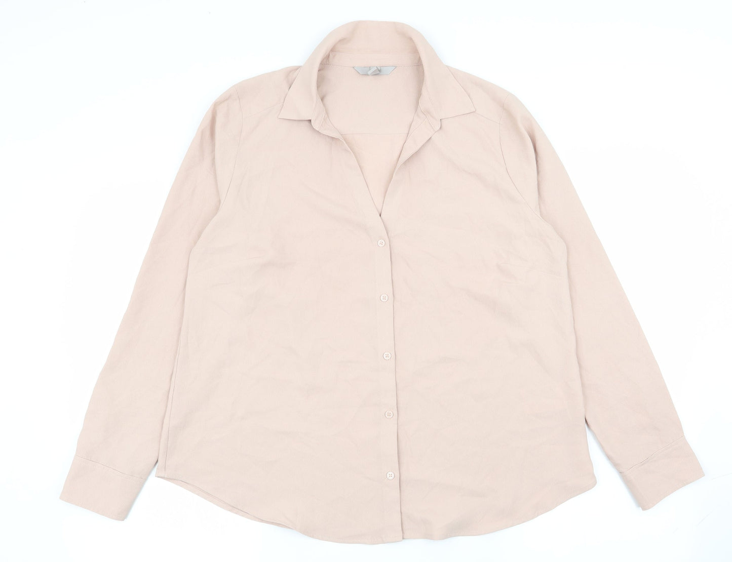 H&M Womens Pink   Basic Button-Up Size L