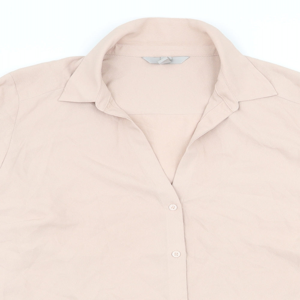 H&M Womens Pink   Basic Button-Up Size L
