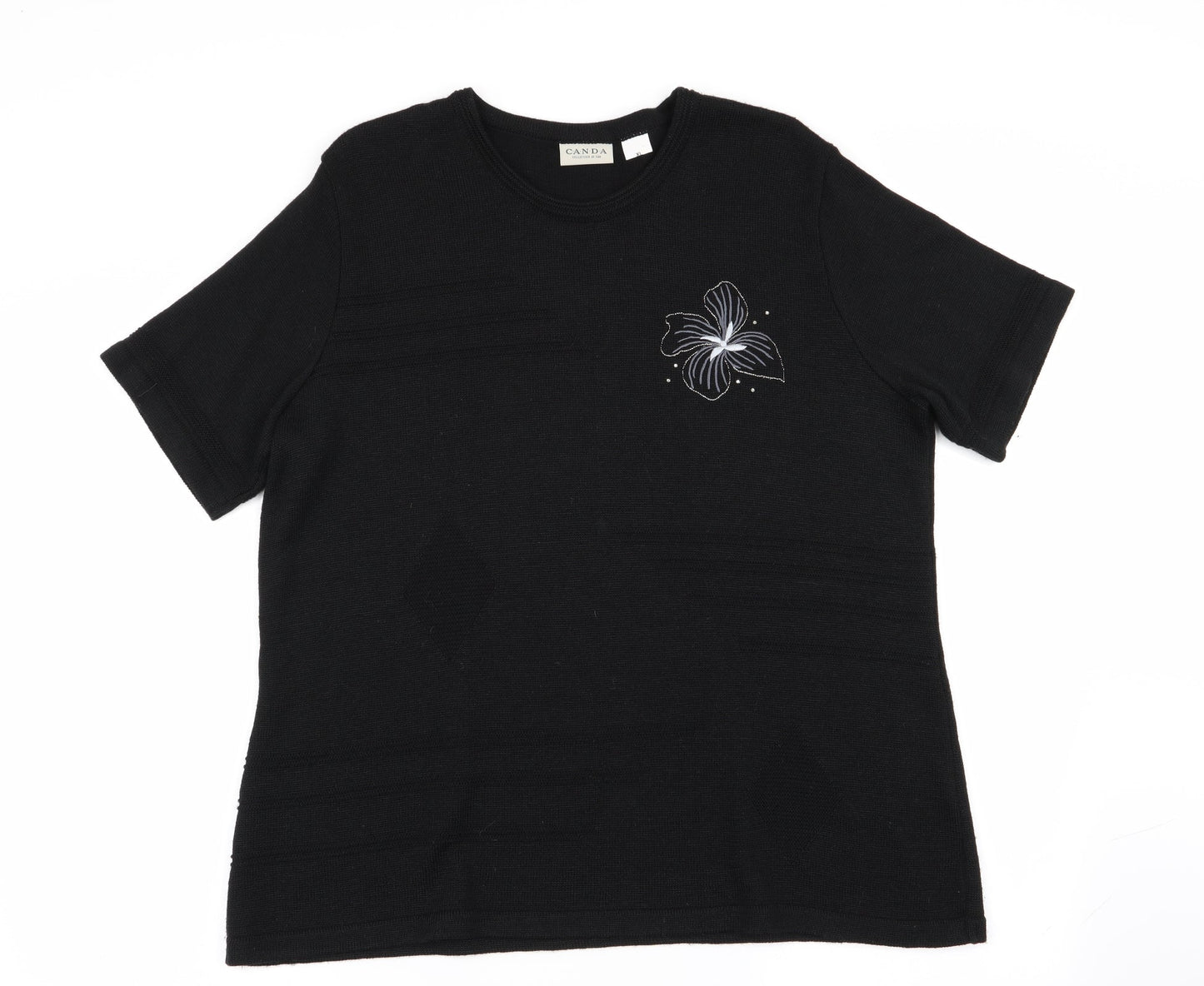 canda Womens Black   Basic T-Shirt Size XL