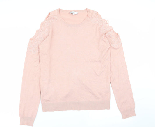 Warehouse Womens Pink Floral  Pullover Jumper Size 12
