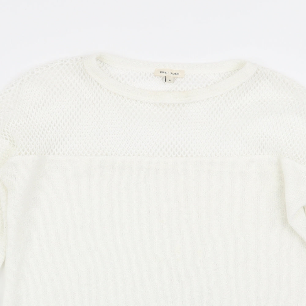 River Island Womens White   Basic T-Shirt Size 6
