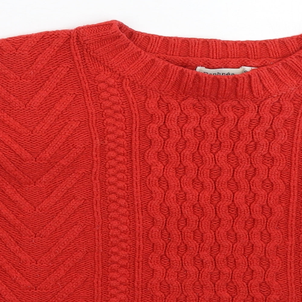 Daphnea Womens Red  Knit Pullover Jumper Size M