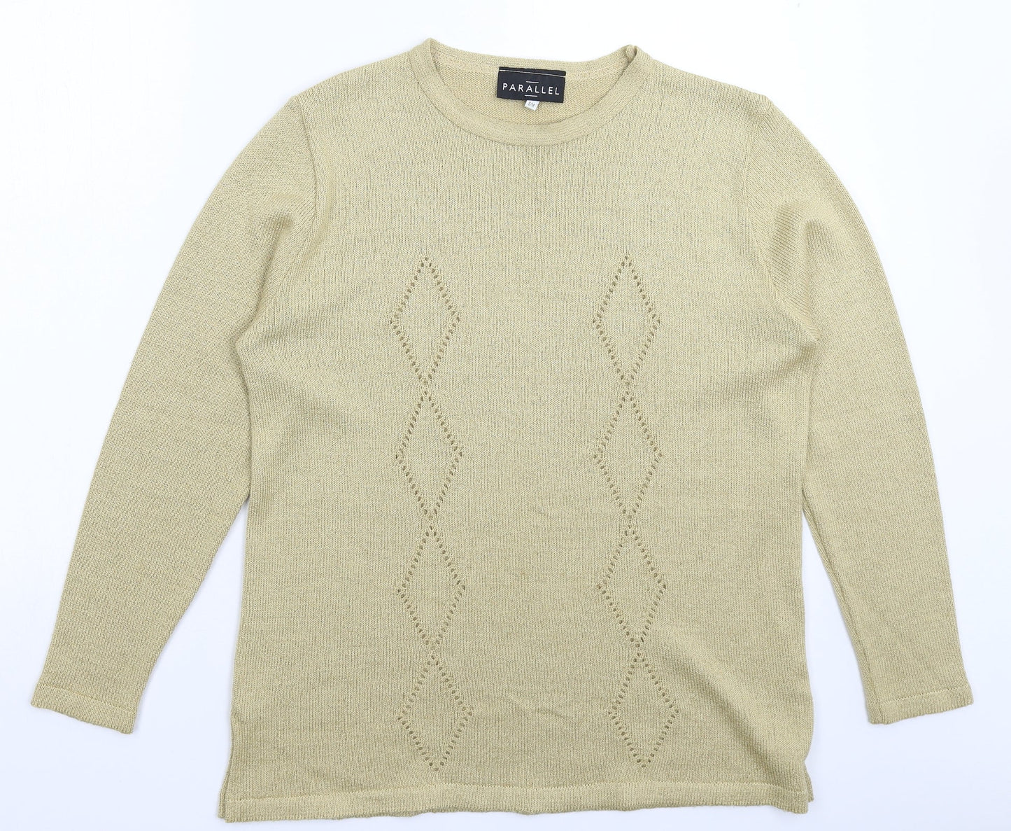 Parallel Womens Gold  Knit Pullover Jumper Size M