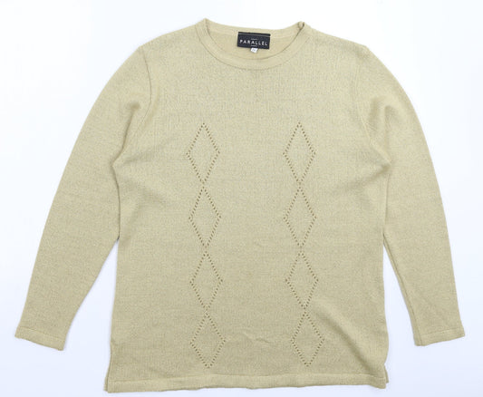 Parallel Womens Gold  Knit Pullover Jumper Size M
